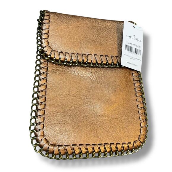 Muse Royale Link Chain Crossbody Mini Bag Flap Top Snap Vacation Gunmetal Purse - Picture 3 of 9